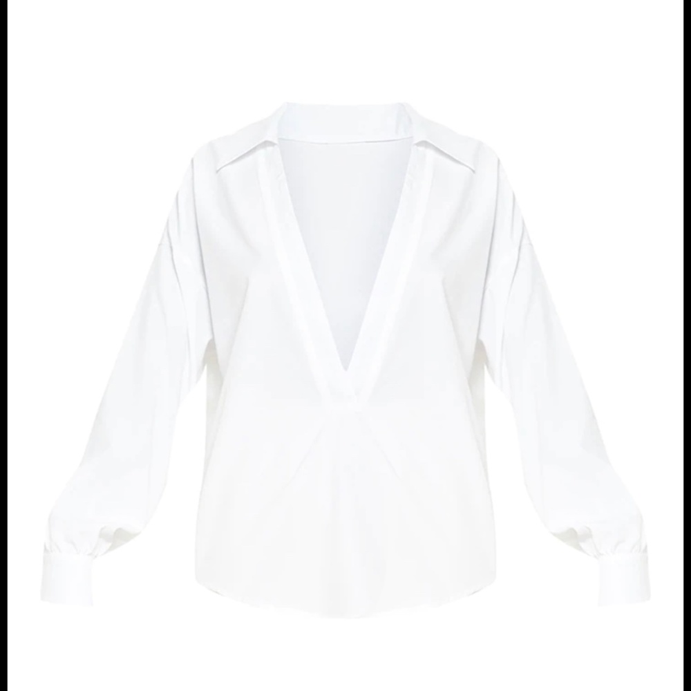 Pretty Little Thing Plunge Button Down